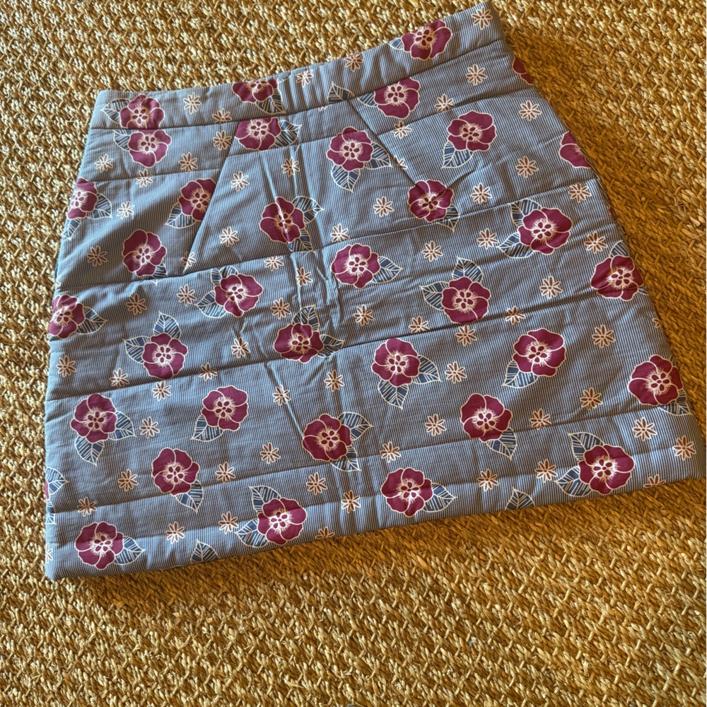Anthropologie Carleen Quilted Mini Skirt Floral Women’s Medium
